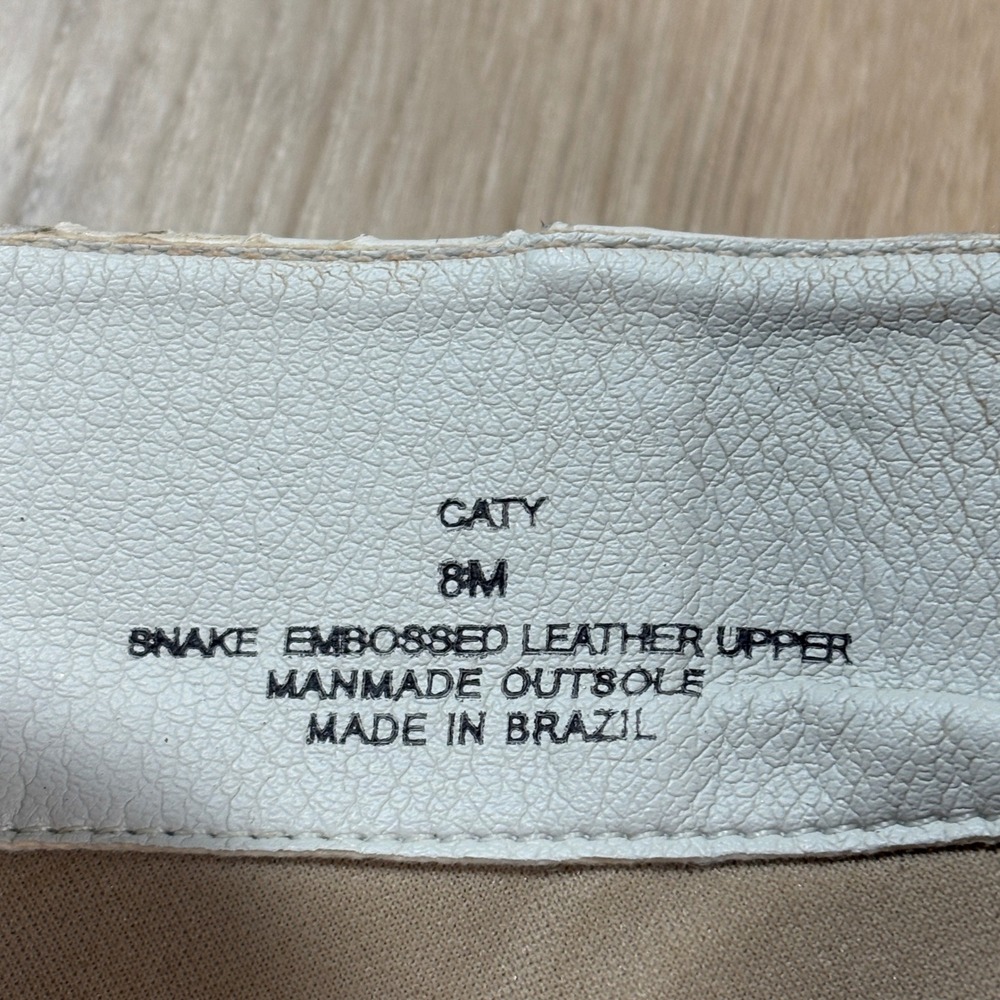 Matisse Caty White Snake Embossed Leather Western Ankle Boots 8M Brazil - Picture 8 of 9